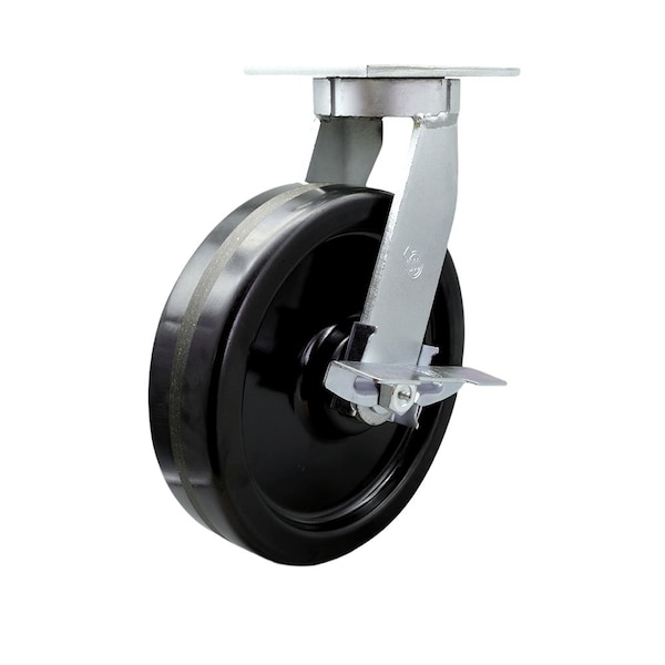 Service Caster 12'' Extra Heavy Duty Phenolic Wheel Swivel Caster with Brake and Swivel Lock CRAN-SCC-KP92S1230-PHR-SLB-BSL - main